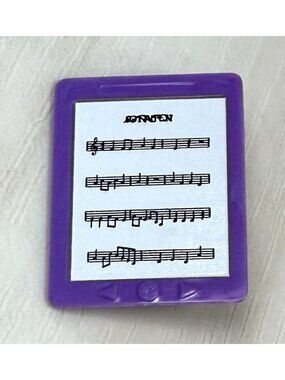 Mattel BARBIE 1.5" Purple Doll Sheet Music iPad Tablet Accessory Songbook EUC